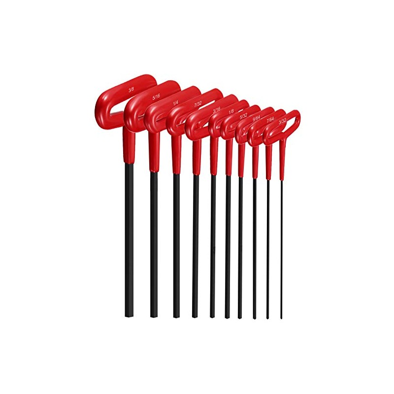 Honoson 10 Pieces T-handle Hex Key Set 9 Inch Long