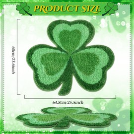 StPatricks Day Shamrock Bathroom Rugs Lucky Shamrocks Clover Decorative Doormat Washable Kitchen Rugs Comfort Nonslip Doormats Rug or Shower Bedroom Kitchen Shaped Decor(Mixed Style,23.6 x 25.2 Inch)
