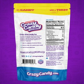Freeze Dried Swedish Fish-Style Candy, Crazy Candy Red Fishies - Cherry Flavor Crunchy, Light, Airy Texture Fish Shaped Treats, Resealable Bag
