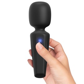 MANFLY Rechargeable Mini Back Massage, Handheld Quiet Powerful Neck Muscle Massager (Black)
