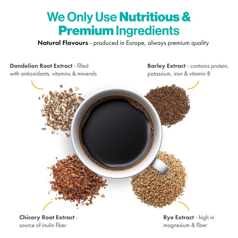 Nummy Creations 150 cup Original Instant Caffeine-Free Coffee Alternative with