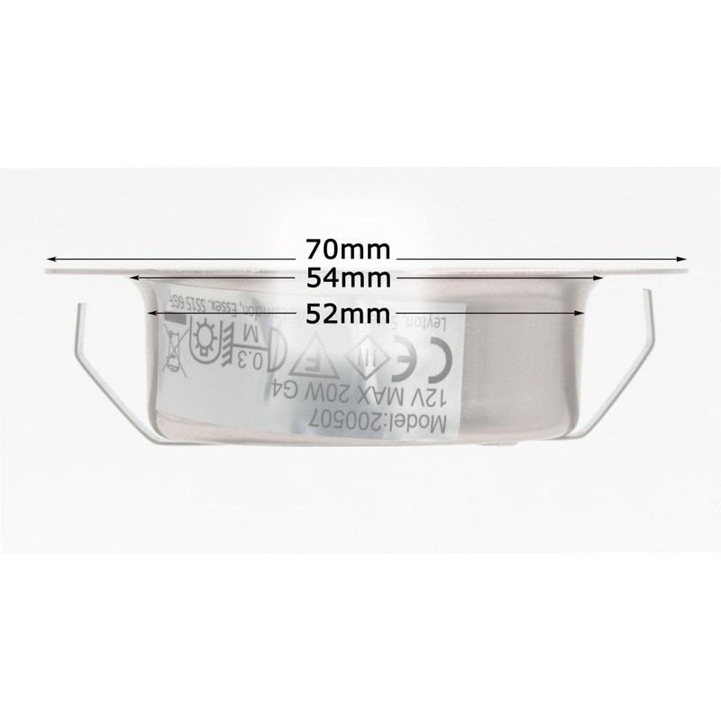 Leyton Lighting 12v 20w halogen recessed downlight brass warm white