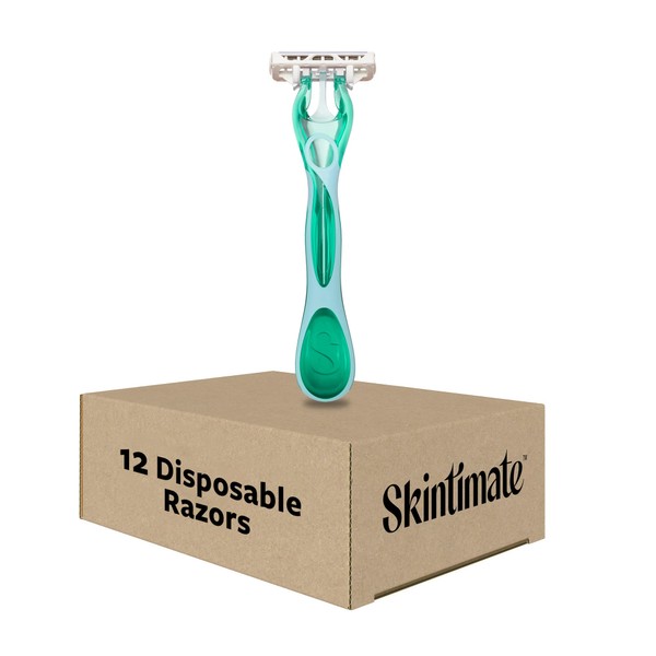 Skintimate 3 Blade Disposable Razor, Sensitive Skin, 4 Count (Pack of 3) - Packaging May Vary