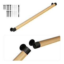 3FT Wooden Stair Handrails,Indoor Outdoor Hand Railings, Sturdy Wall Mount Support,Non-Slip Safety Handrail for Elderly, Children, and People with Physical Limitations