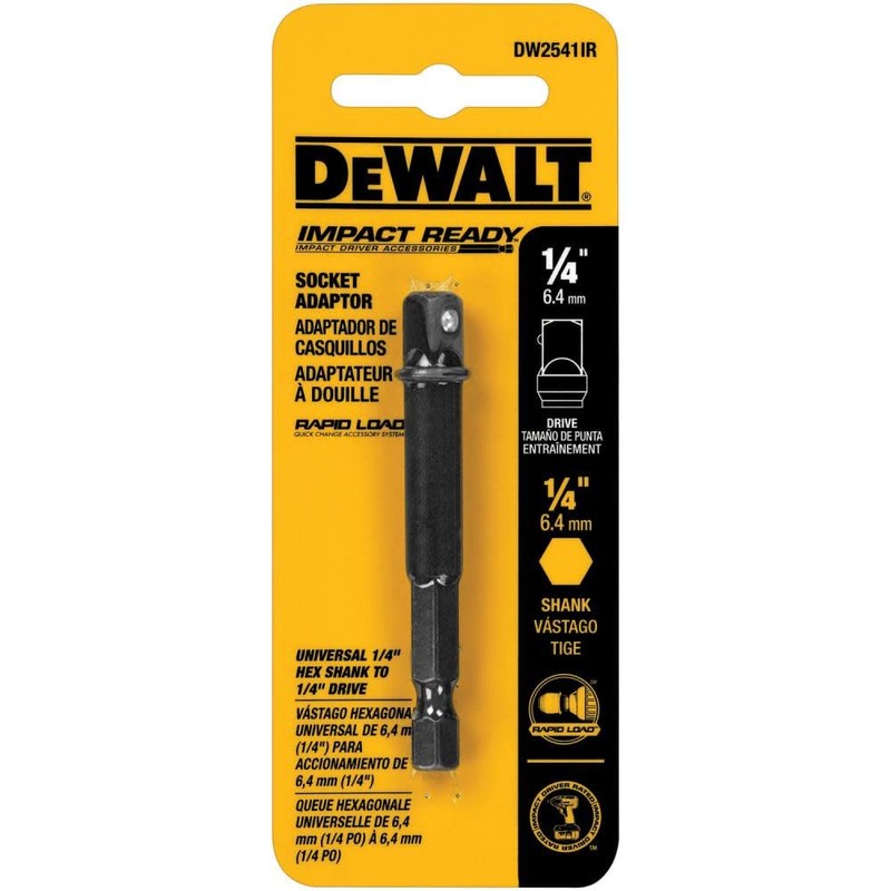 DeWalt DW2541IR 1/4-Inch Hex To 1/4-Inch Square Impact Ready Socket