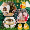 lasuroa 50pcs Mini Santa Claus Ducks, Little Resin Christmas Ducks