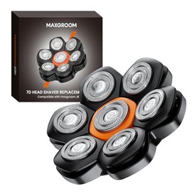 Maxgroom Replacement Head for Men Bald Razor - 7D Floating Magnetic Flushable