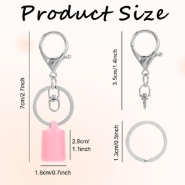 2Pcs Lip Gloss Keychain Compatible with Summer Fridays 0.5 oz Cap Keychain Replacement for LANGIGE 0.35 oz Lip Balm, Travel Size Lipgloss Holder Case with Keyring Portable Lipgloss Accessory(ONLY Cap)