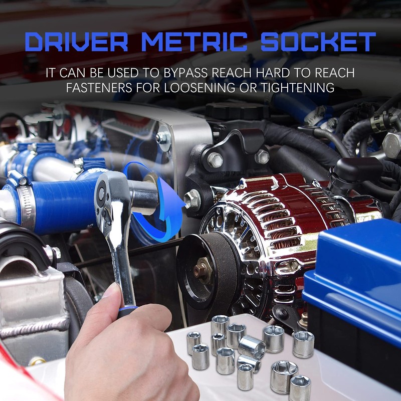 jar-owl 146 Piece Tool Kit, Drive Socket Set Auto Repair