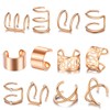 Rose Gold Hair Braids Dreadlock, 24 Pcs Non-Piercing Ear Clip