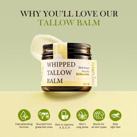 Organic Beef Tallow for Face, Grass Fed Tallow and Honey Balm with Raw Honey and Jojoba Oil for Sensitive and Dry Skin (2 Oz (Pack of 2), Unscented)