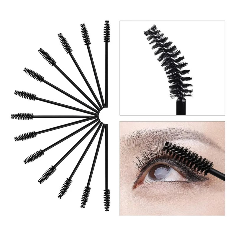 Desechables Para Pestañas Y Labios Y Delineador De Ojos Negro
