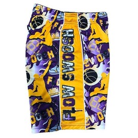 Flow Society Boys Flow Swoosh Purple & Gold Attack Short - Basketball - Lacrosse - Football - Baseball - Athletic - Gym