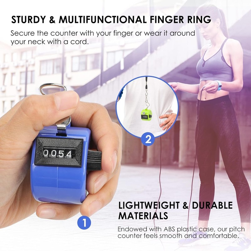4 Pack Clicker Counter Handheld,Handheld Tally Counter 4 Digit Mechanical
