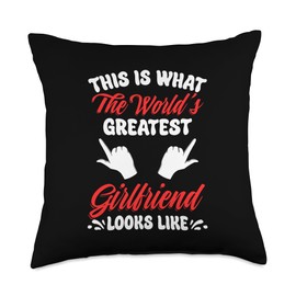 Funny Girlfriend National Girlfriend Day Best GF Couple Throw Pillow