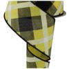 Expressions Plaid Canvas Wired Edge Ribbon, 10 Yards (Yellow, Black,
