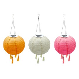 Set of 3 Shangri La Solar Lanterns Diameter 20 cm