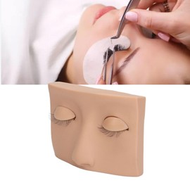 Lash Mannequin, Lash Extension Practice Kit with 3 Pairs of Removable Lash Practice Eyelids, Eyelash Extension Training Kit for Beginners Reusable Makeup Training Supplies (Color