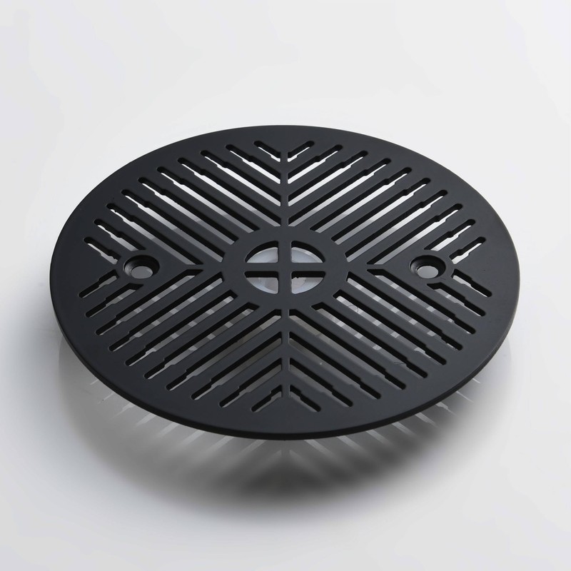 4-1/4 Inch Shower Strainer Drain Cover, Matte Black Floor Drainer,