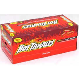 Hot Tamales Fierce Cinnamon Chewy Candy 1 Box of 24 Individual Packs Bulk