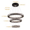 diisunbihuo Dimmable Black Modern LED Crystal Chandeliers 3 Rings Pendant