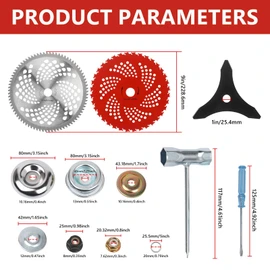 Steel Trimmer Head,10" x 3 Teeth Carbon Steel Brush Cutter Blades,10" x 80T Carbide Tip Brush Cutter Trimmer Blades & 9" x 36 Teeth Carbide Tipped Blades,Weed Lawn Trimmer Tools,Weedeater Heads