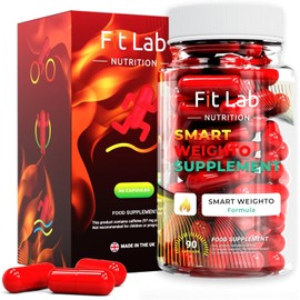 Fit Lab - Smart Weighto Management, Food Supplement - 90 Capsules - Vegan, Halal and Vegetarian Supplements for Women and Men - 45 Days Supply - Gym Essentials