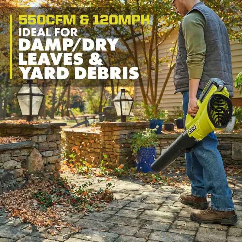 RYOBI 40-Volt Cordless Variable-Speed 120 MPH 550 CFM Leaf Blower
