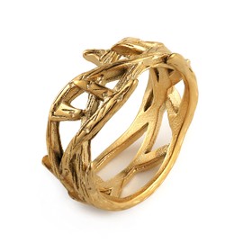 HZMAN Men's Women's Branch Shape Fashion Look Stainless Steel Lucky Ring