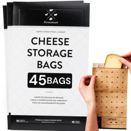 Formaticum Cheese Storage Bags, Keep Charcuterie Fresh, Wax Paper Bags, 45 Count