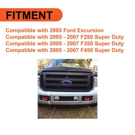 ECOTRIC Grille Assembly Compatible with 2005-2007 Ford Super Duty F250 F350 F450 F-250 F-350 F-450 Grill Replacement for FO1200457 (Without Emblem)