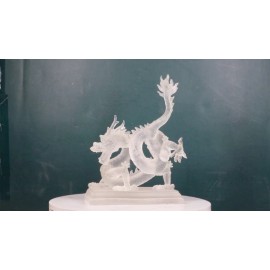 Legendary Chinese Orient Azure Dragon King Frosted Translucent Acrylic Figurine