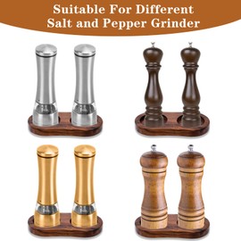 ElevateTech Wooden Pepper Hole Tray, Rubberwood Spice Seasoning Base Bottle Household Double Hole Tray Dining Table Protector Kitchen Accessories Daily Supplies 6 Inches 1Pcs