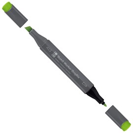 Marabu 01480003960 Sketch Marker Graphix Light Green, Japanese Double Tip 1-7 mm Chisel Tip and 1 mm Fine, Brilliant Colours, Quick-Drying, Alcohol-based Ink, Low Odour and Waterproof