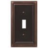 Amerelle Continental Single Toggle Cast Metal Wallplate in Aged Bronze