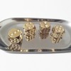 Wisafory Set of 4 Brass Dice Set, Six Sided Play