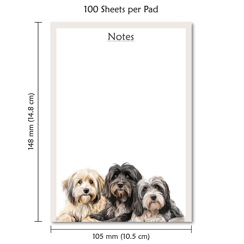 PartiKraft Tibetan Terrier Dog To Do List - A6 Notepad