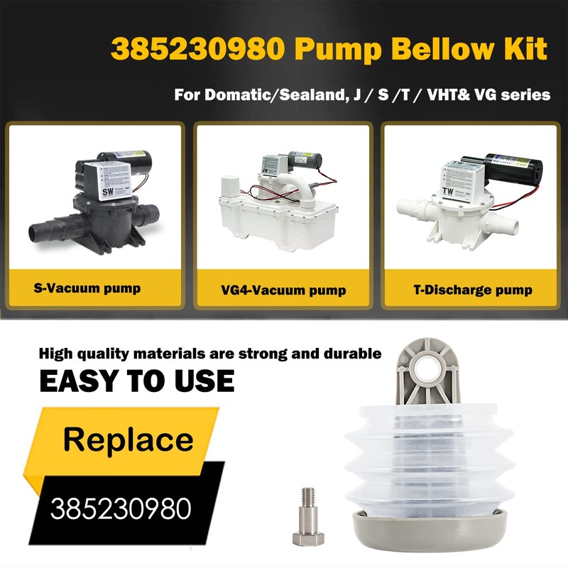 Fits for Dometic 385230980 Pump Bellow Kit Replace Including Bushing