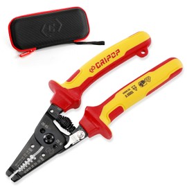 CRIPOP Insulated Wire Stripper and Cutter with Tool Storage Case, 1000V Insulated Multi-Function Hand Tool for 10-20 AWG SOLID and 12-22 AWG Stranded Wire