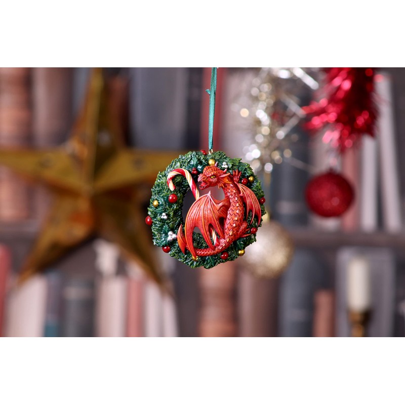 Nemesis Now Anne Stokes Sweet Tooth Dragon Hanging Ornament, Red,
