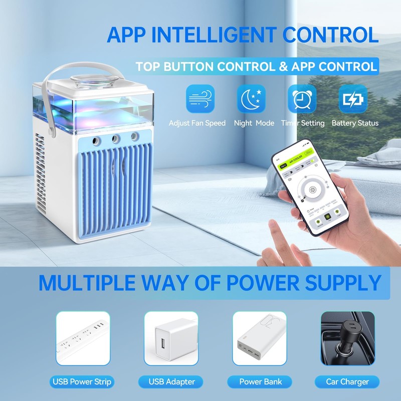 Portable Air Conditioners: 5 in 1 Mini AC Fan with