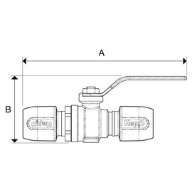 Hep2O 22mm Hot & Cold Brass Lever Ball Valve