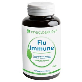 Flu-Immune 511mg - Natural Complex - High Bioavailability - Antioxidants - Vegan - Gluten Free - No Additives - 100% Pure Ingredients - GMO Free - Food Equivalent - 60 VegeCaps