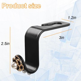 Bittwee Bling Car Seat Headrest Hook, 2PCS Crystal Rhinestone Vehicle Purse Bags Holder, Diamond Automotive Interior Backseat Storage Hanger Accessories, Universal for SUV, Sedan, Truck (Black)