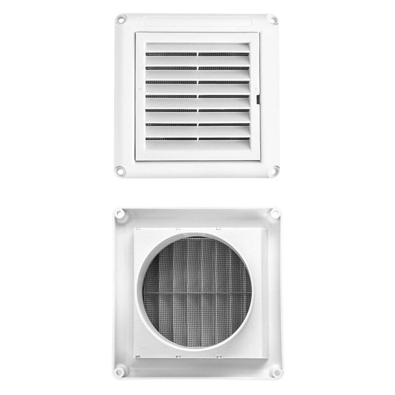 QWORK Air Vent ABS Louver Grille Cover, 2 Pack 4"
