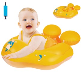 Inflatable Baby Float 3-6-12-18-36 Months, Baby Swimming Float Ring for 1 2 3 year old, Inflatable Swim Ring for Toddlers Boy Kids 0-6-12-18-36 Months, Soft Padded Design, Bath & Pool Accessories