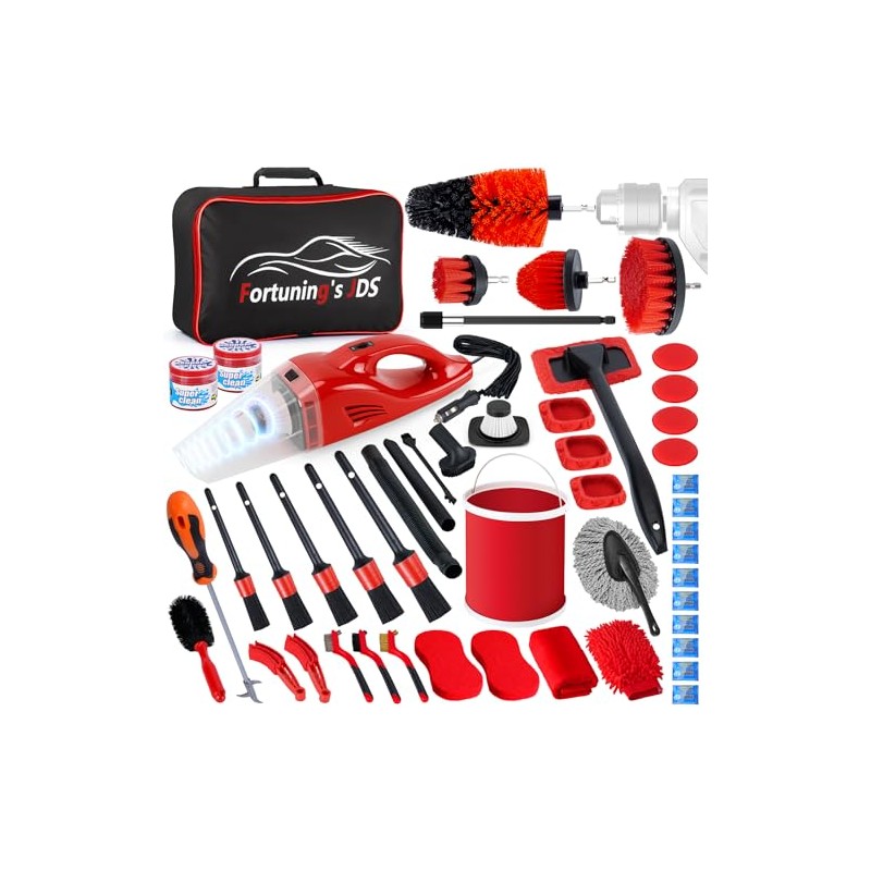 55PCS Car Detailing Kit Interior Cleaner with High Power Handheld