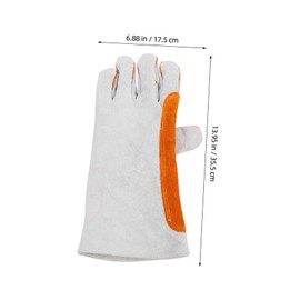 SHINEOFI 1 Pair Men Welding Gloves Heat Resistant Cowhide Work Gloves for Professional Welders Durable Comfortable Fit for Welding and Soldering Tasks Protection