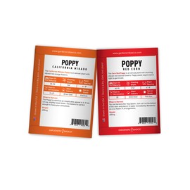 Gardeners Basics Poppy Seeds for Planting Outdoors Flower Seeds (Variety Pack of 4) Poppies Iceland, California, California Mikado and Red Corn Varieties for Bees, Pollinators Wildflower Seed