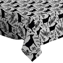 Q-Beans Rectangle Decorative Tablecloth [Size: 52 x 70 inch], Washable and Reusable Table Cloth Cover for Indoor and Outdoor (Goats Blooming Meadow)
